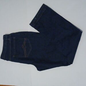 Denim & Co. Sz.16 Dark Wash Straight Leg Jeans.L.30".Rise 11".  EUC!